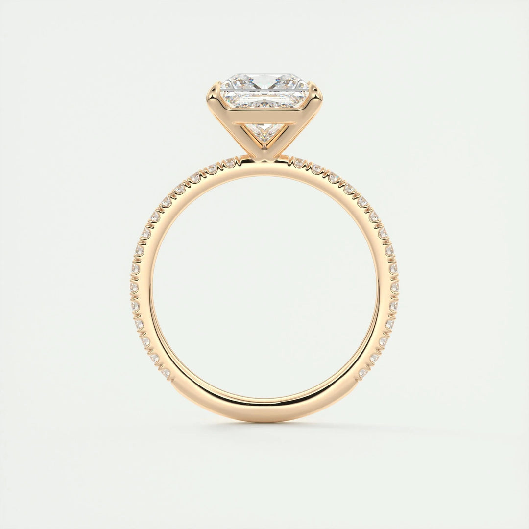 2ct Princess F - VS1 Lab Grown Diamond Pave Engagement Ring - Doozy Diamonds