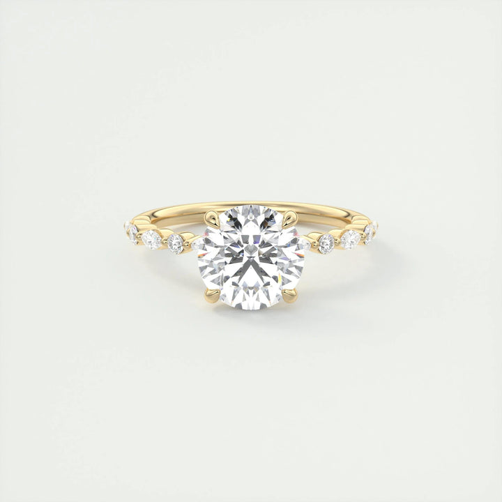 2ct Round F - VS1 Lab Grown Diamond Pave Engagement Ring - Doozy Diamonds