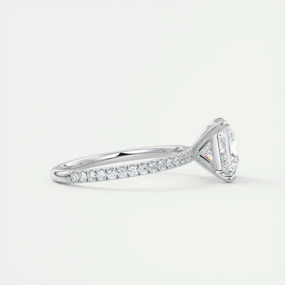 2ct Princess F - VS1 Lab Grown Diamond Pave Engagement Ring - Doozy Diamonds