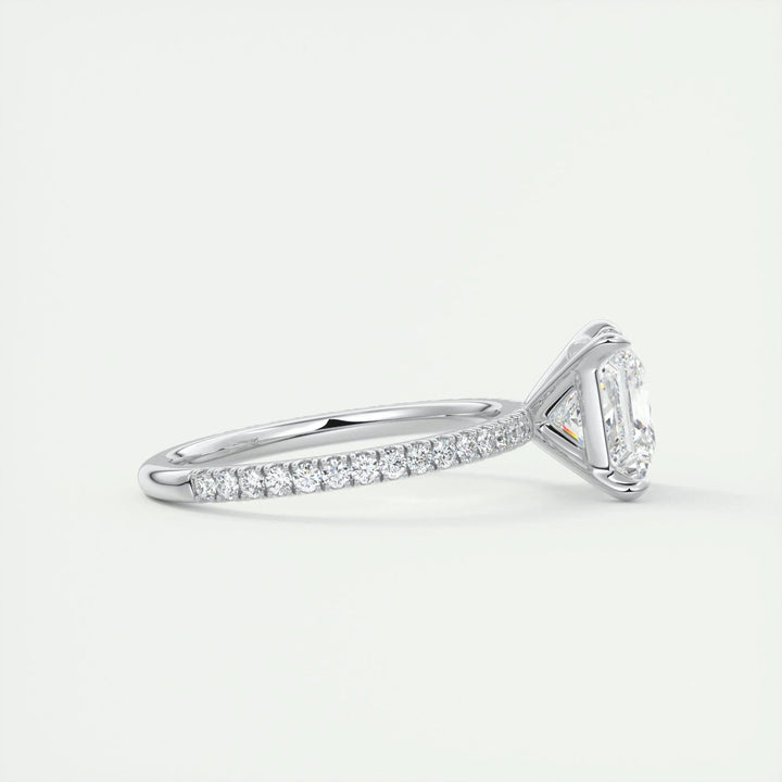 2ct Princess F - VS1 Lab Grown Diamond Pave Engagement Ring - Doozy Diamonds