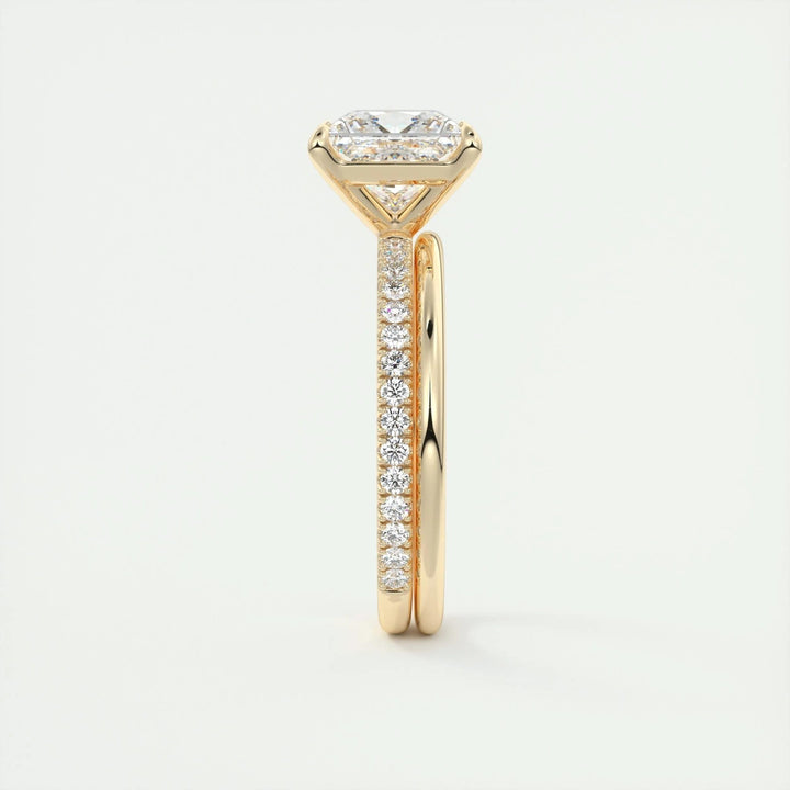 2ct Princess F - VS1 Lab Grown Diamond Pave Engagement Ring - Doozy Diamonds
