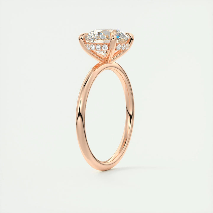 2ct Round F - VS1 Lab Grown Diamond Hidden Halo Engagement Ring - Doozy Diamonds
