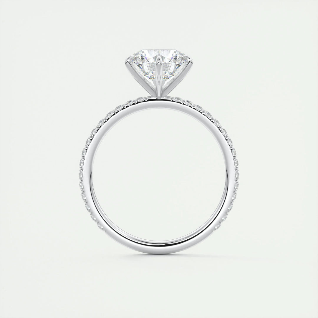 2ct Round F - VS1 Diamond Pave Lag Grown Engagement Ring - Doozy Diamonds