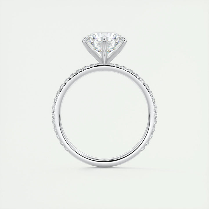 2ct Round F - VS1 Diamond Pave Lag Grown Engagement Ring - Doozy Diamonds