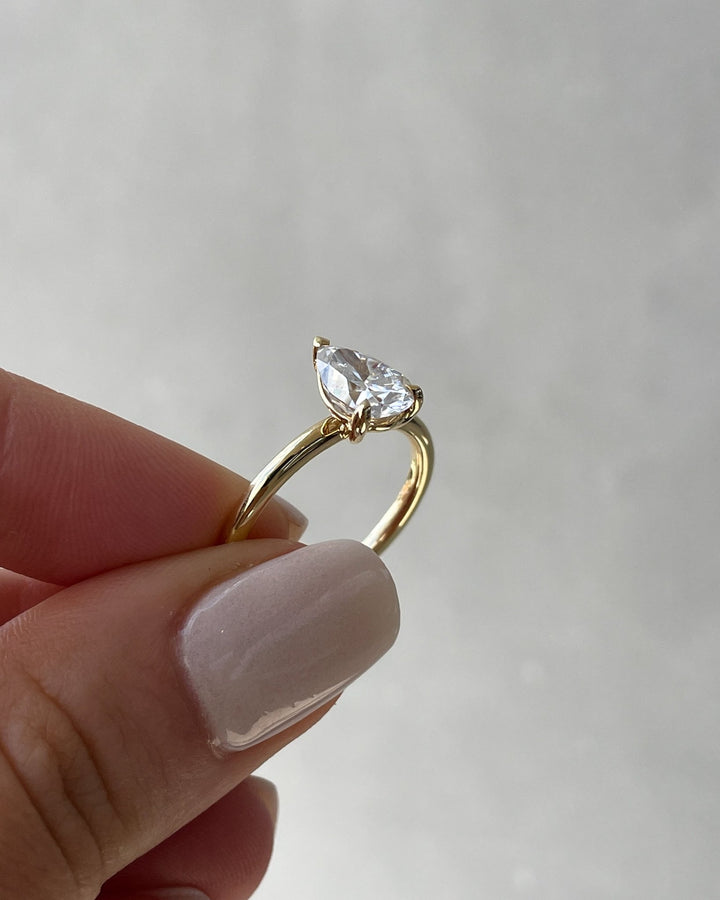 premium pear diamond engagement ring,
