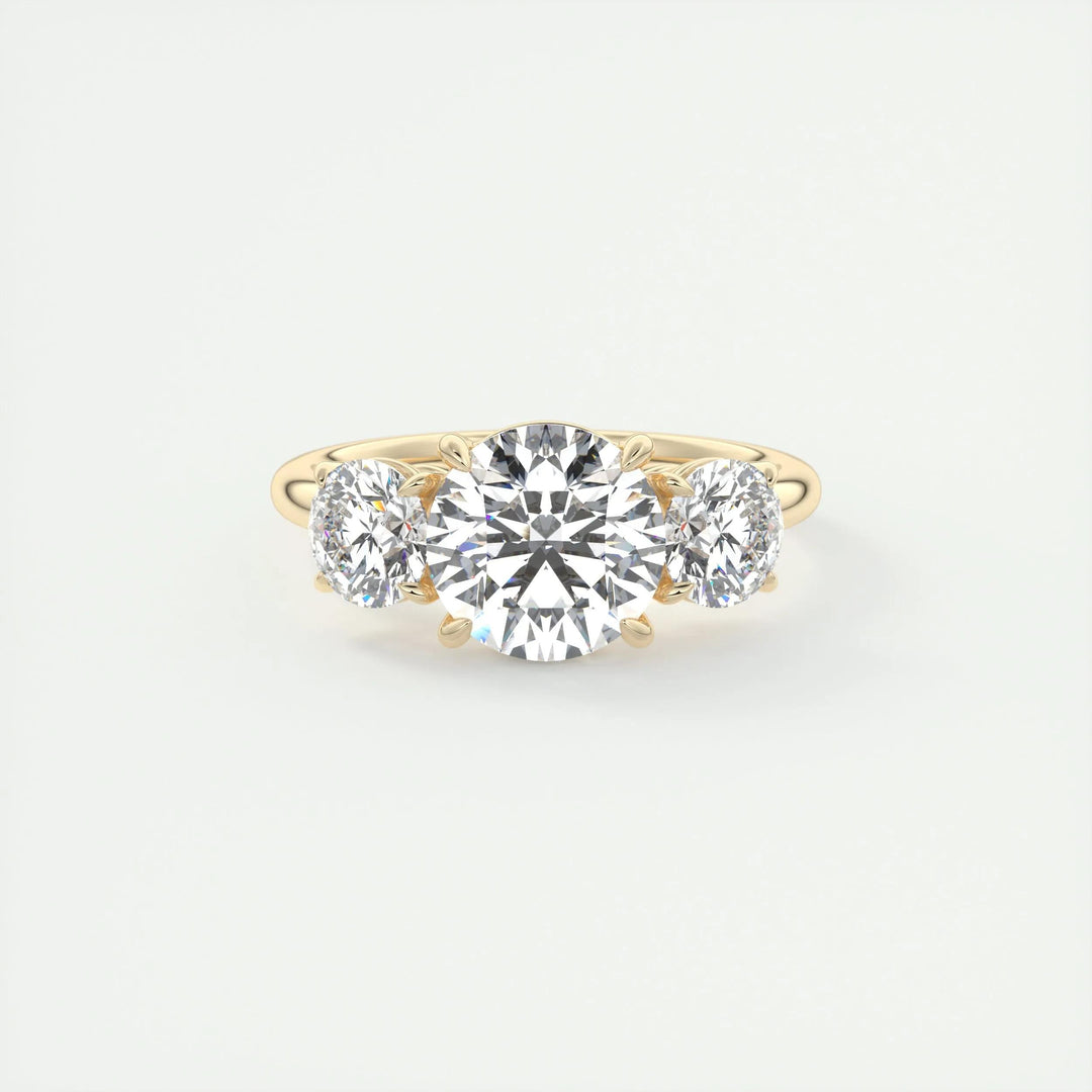 2ct Round Cut Three Stone F - VS1 Diamond Lab Grown Engagement Ring - Doozy Diamonds