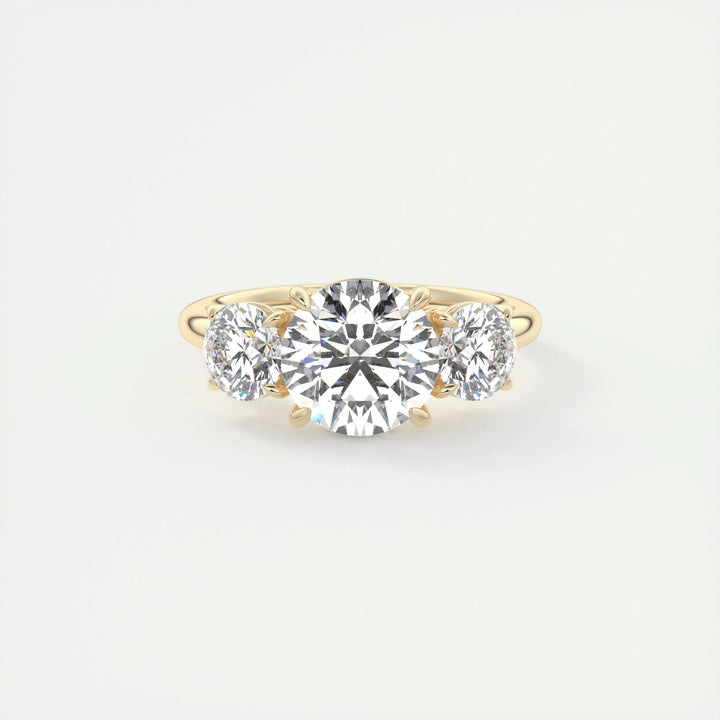 2ct Round Cut Three Stone F - VS1 Diamond Lab Grown Engagement Ring - Doozy Diamonds