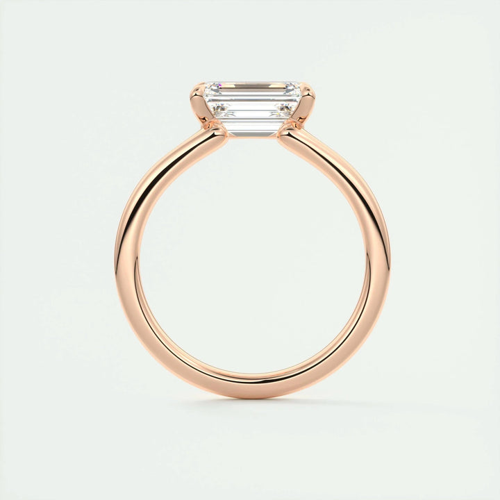 2ct Emerald Cut F - VS1 Lab Grown Diamond Solitaire Engagement Ring - Doozy Diamonds