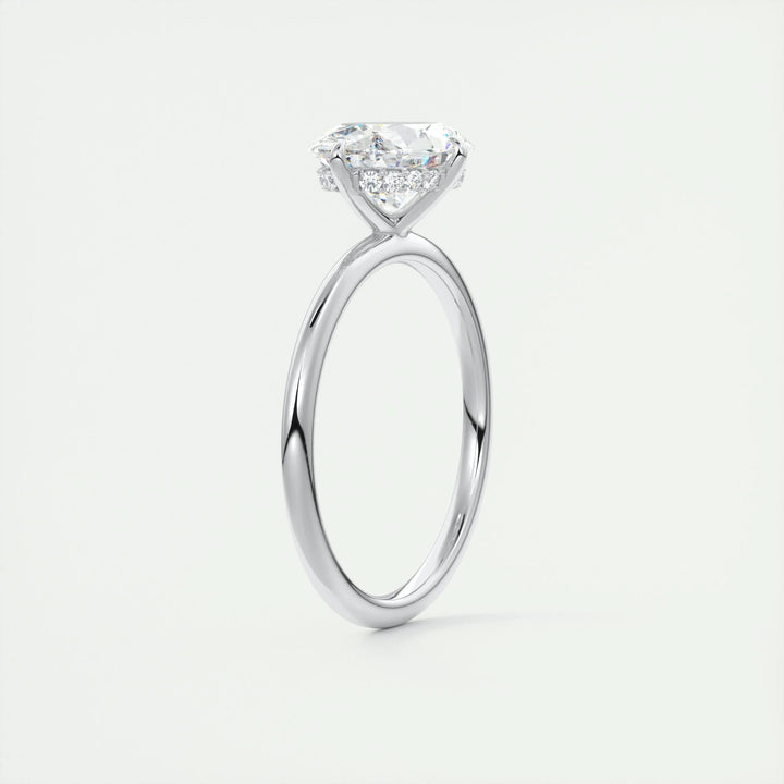 2ct Oval Hidden Halo F - VS1 Lab Grown Diamond Engagement Ring - Doozy Diamonds