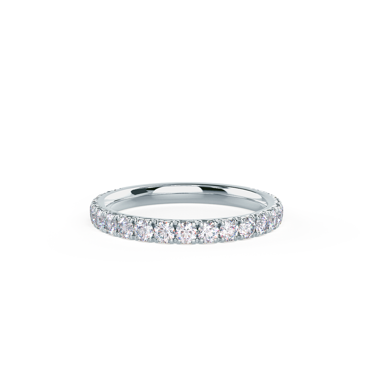 1.7mm Emerald Cut Moissanite Diamond Eternity Wedding Band