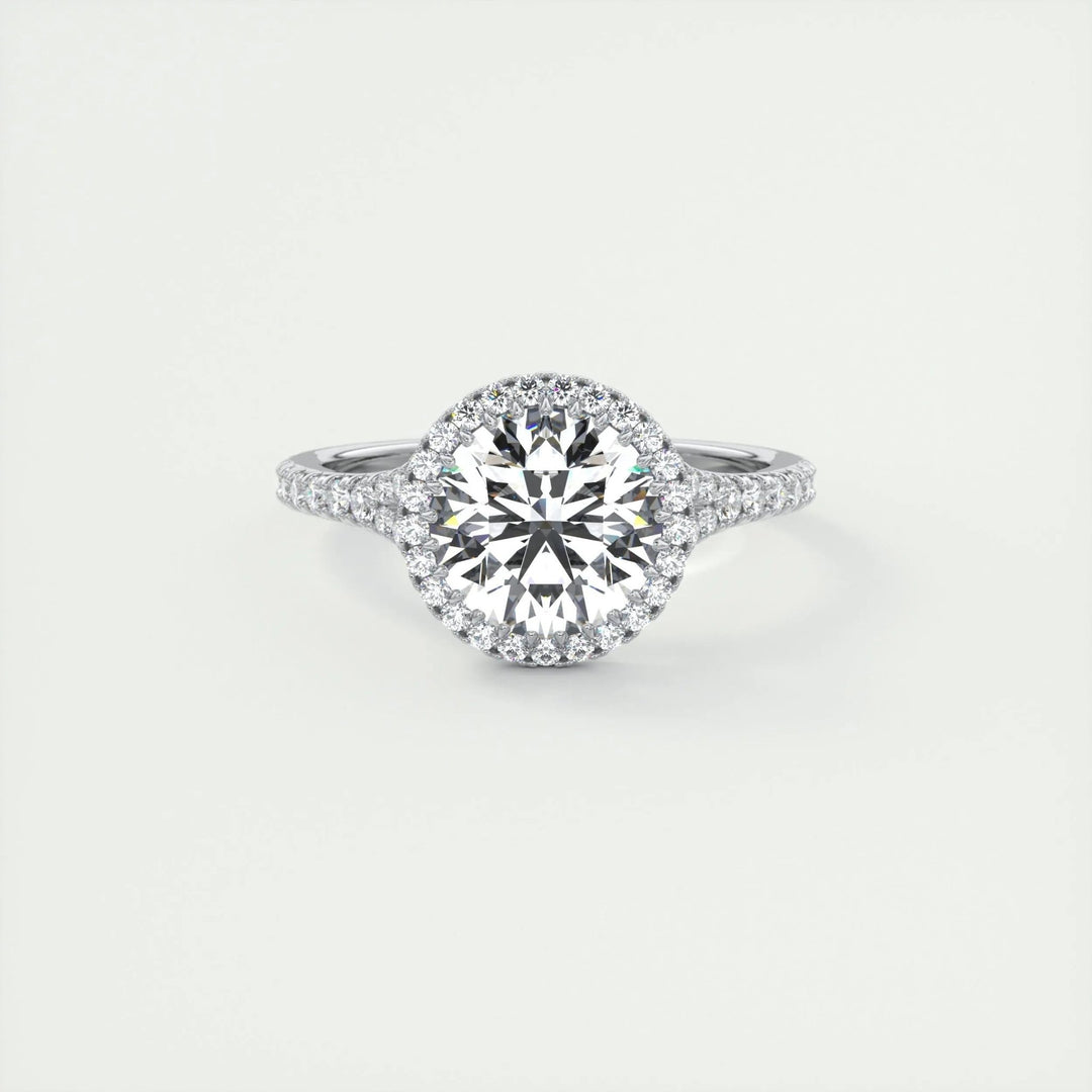 2ct Round Cut Halo F - VS1 Lab Grown Diamond Engagement Ring - Doozy Diamonds