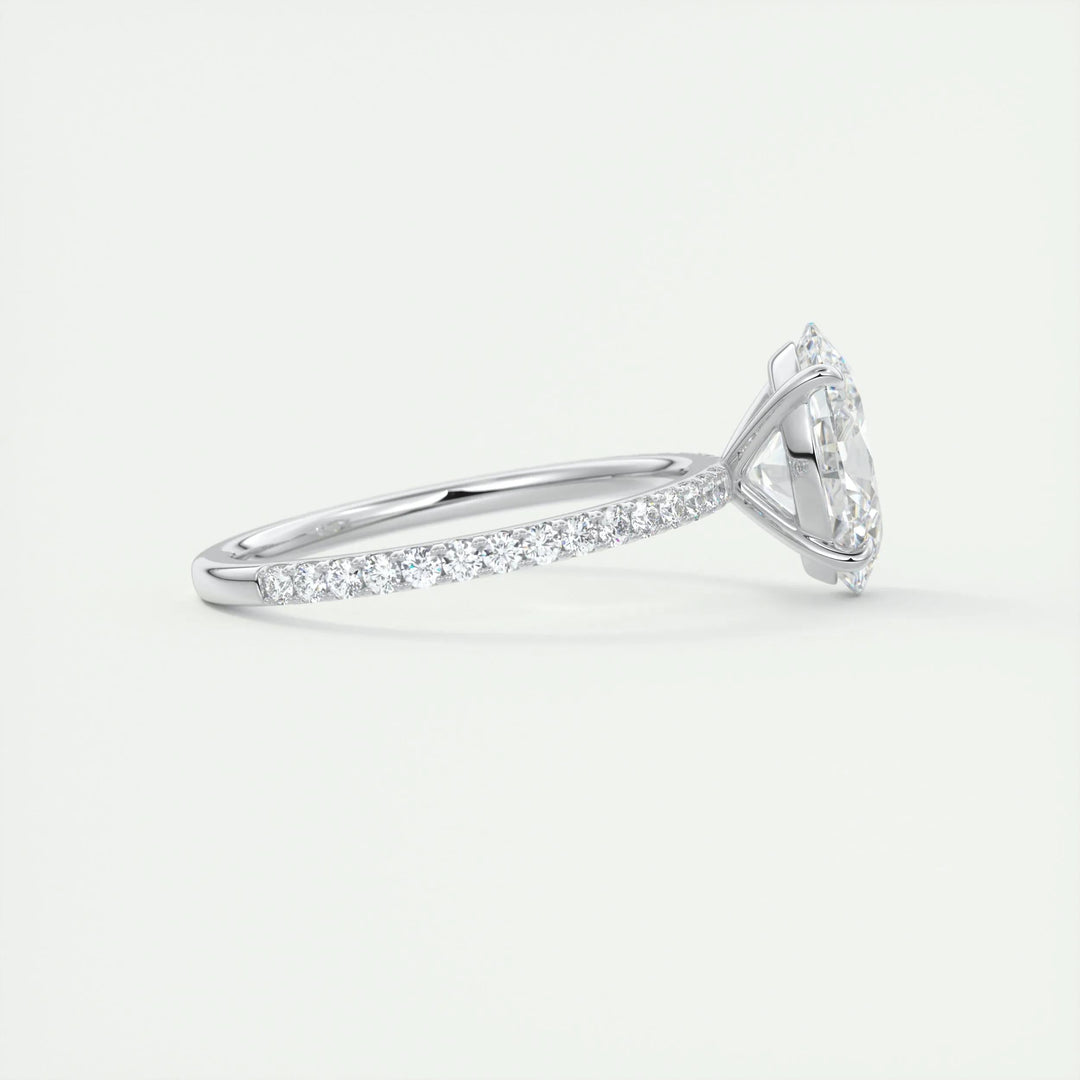 2ct Oval F - VS1 Lab Grown Diamond Pave Engagement Ring - Doozy Diamonds