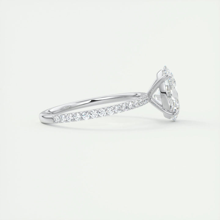 2ct Oval F - VS1 Lab Grown Diamond Pave Engagement Ring - Doozy Diamonds
