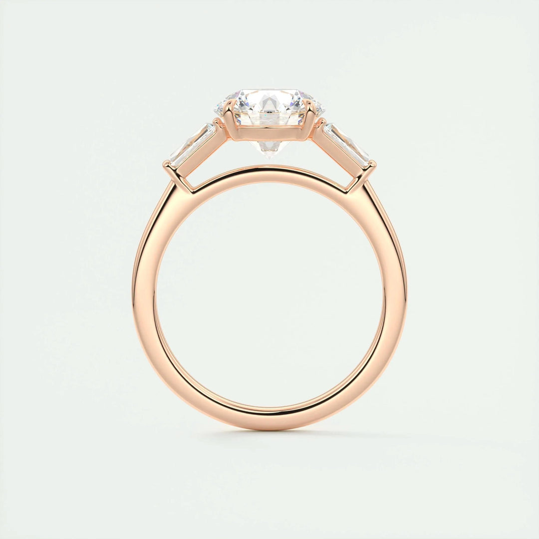 2ct Round F - VS1 Lab Grown Diamond Three Stones Engagement Ring - Doozy Diamonds