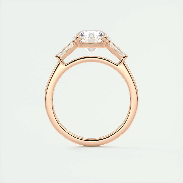 2ct Round F - VS1 Lab Grown Diamond Three Stones Engagement Ring - Doozy Diamonds