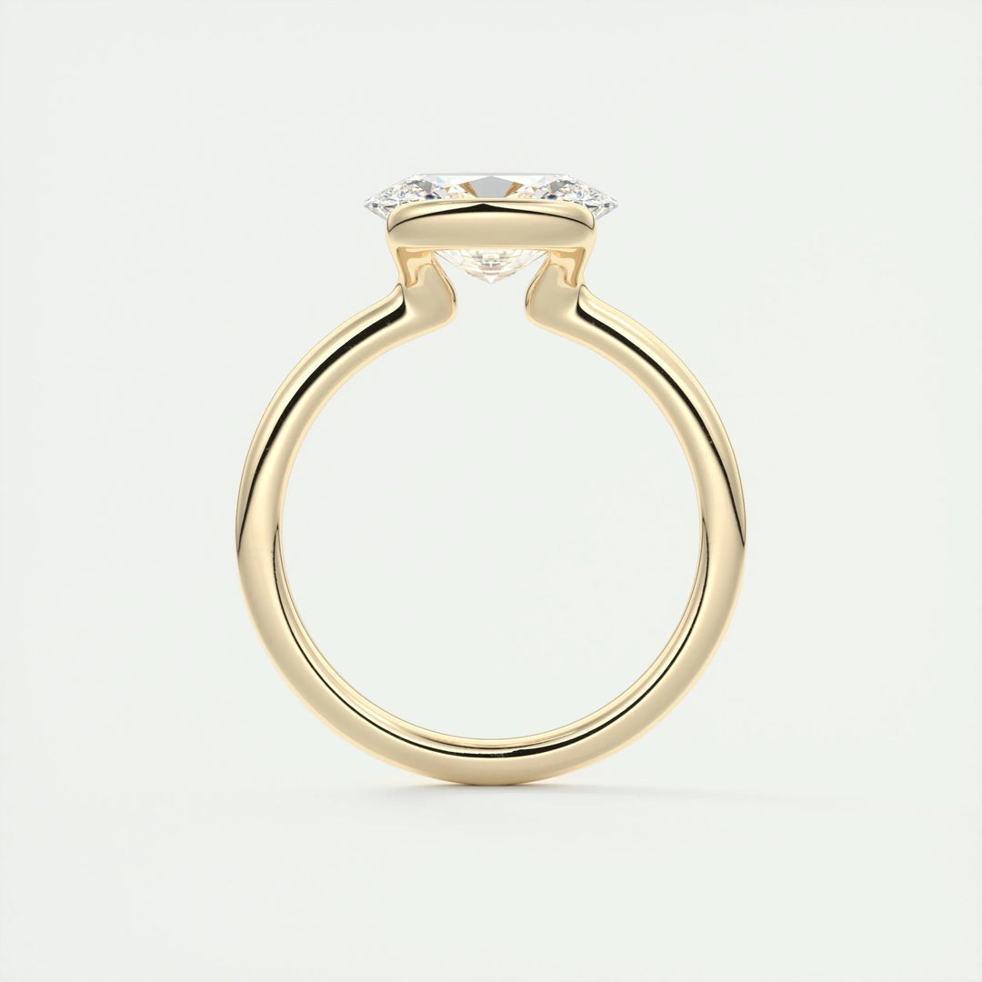 2ct Oval Cut Unique Bezel Lab Grown Diamond Solitaire Engagement Ring - Doozy Diamonds