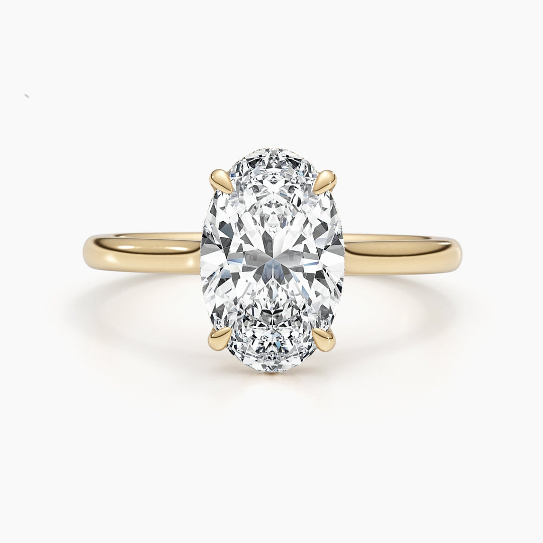 hidden halo engagement ring with brilliant sparkle