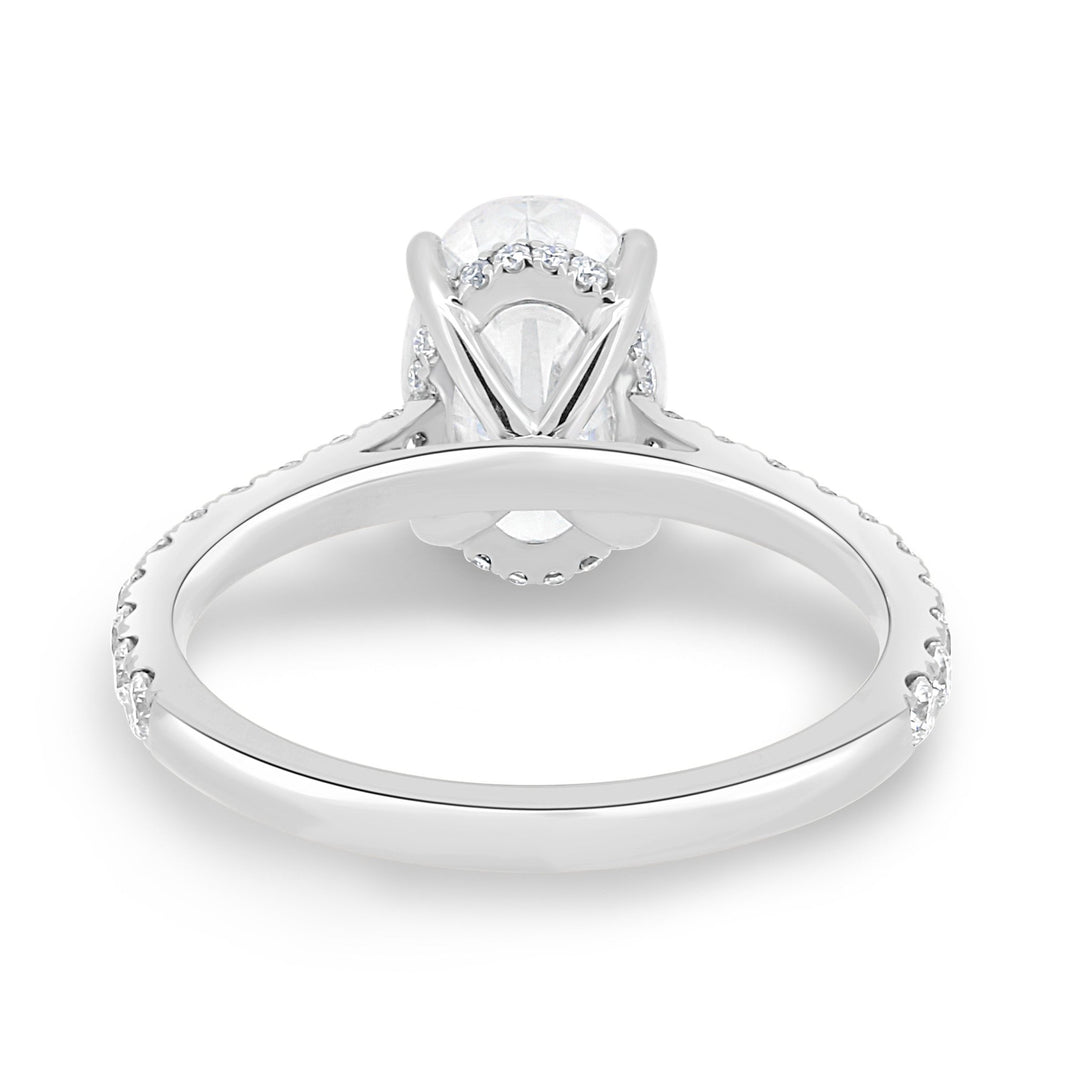 hidden halo engagement ring with brilliant sparkle