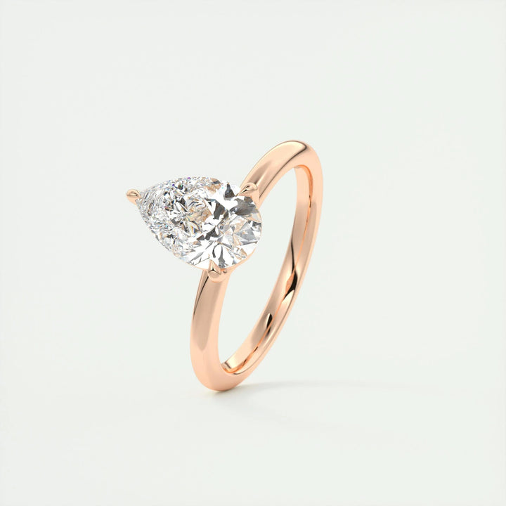 2ct Pear F - VS1 Diamond Solitaire Engagement Ring - Doozy Diamonds