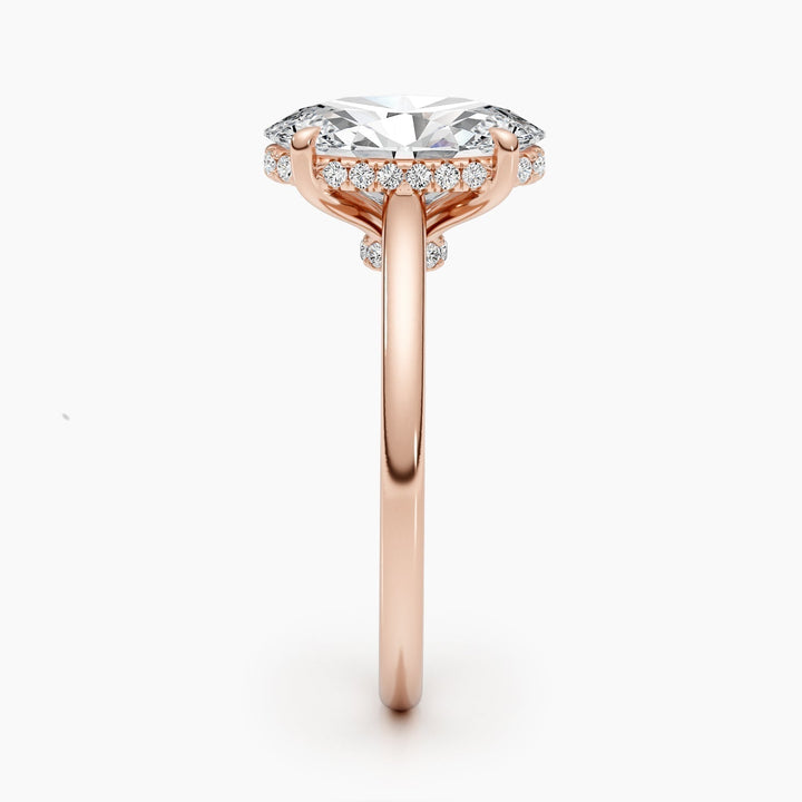 G color oval diamond engagement ring,