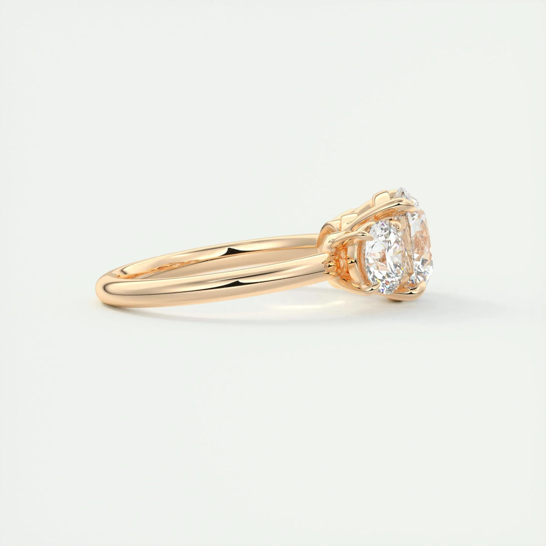 2ct Round Cut Three Stone F - VS1 Diamond Lab Grown Engagement Ring - Doozy Diamonds