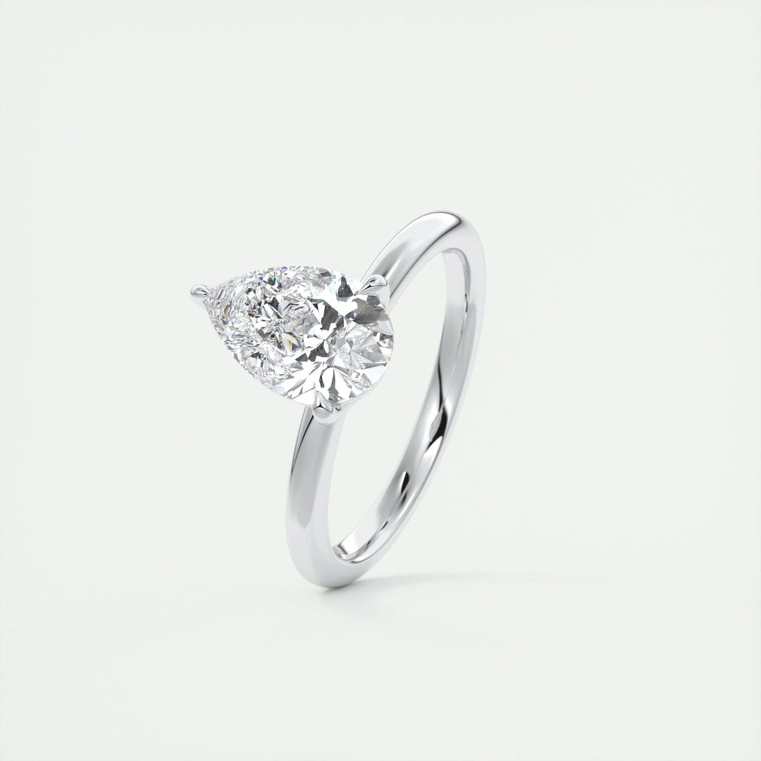2ct Pear F - VS1 Diamond Solitaire Engagement Ring - Doozy Diamonds