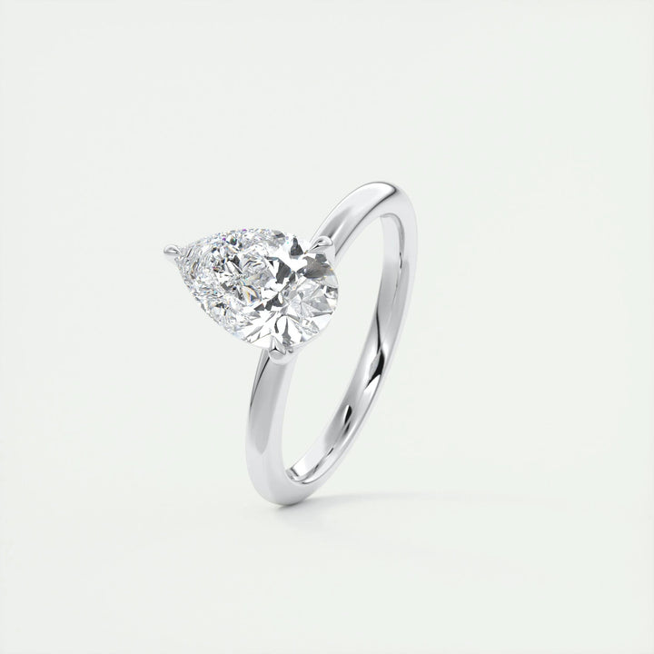 2ct Pear F - VS1 Diamond Solitaire Engagement Ring - Doozy Diamonds