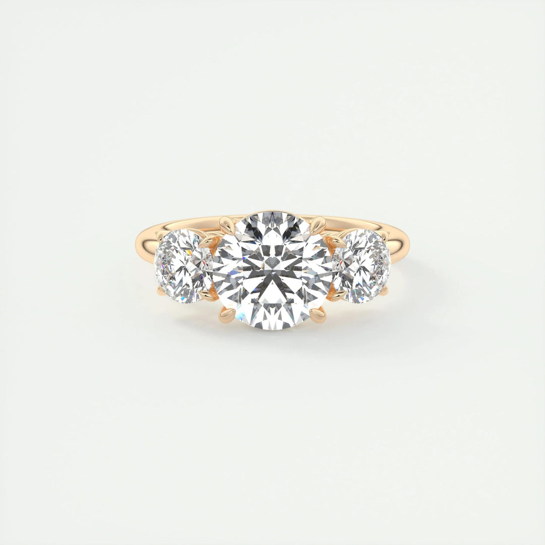 2ct Round Cut Three Stone F - VS1 Diamond Lab Grown Engagement Ring - Doozy Diamonds