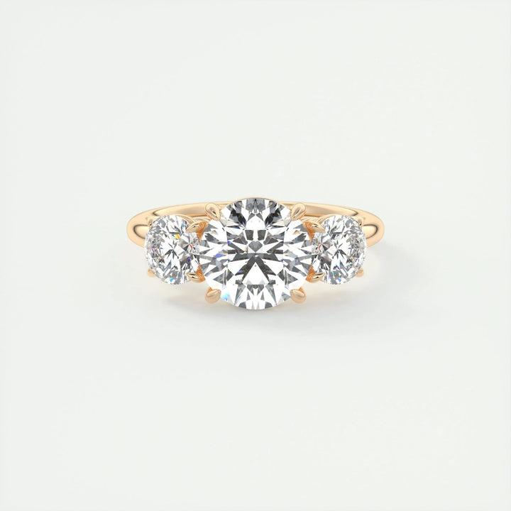 2ct Round Cut Three Stone F - VS1 Diamond Lab Grown Engagement Ring - Doozy Diamonds