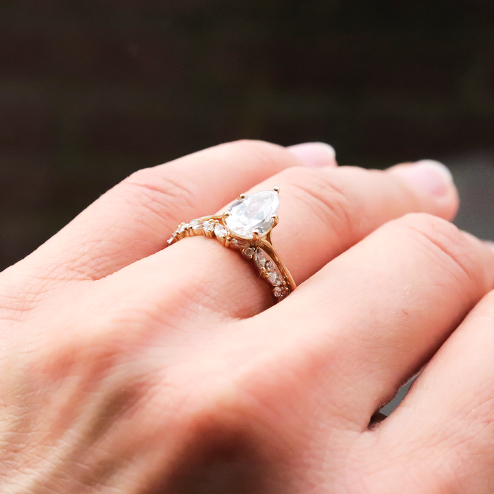 1.5mm Marquise & Round Cut Half Eternity Wedding Band