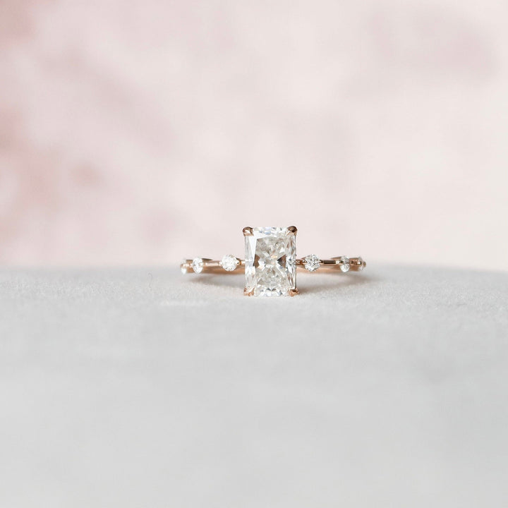 1.50CT Radiant Solitaire Moissanite Diamond Engagement Ring
