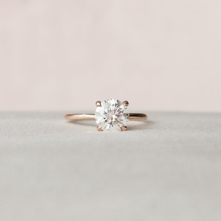 1.50CT Round  Unique Hidden Halo Moissanite Diamond Engagement Ring