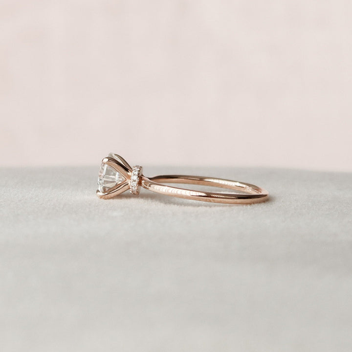 1.50CT Round  Unique Hidden Halo Moissanite Diamond Engagement Ring