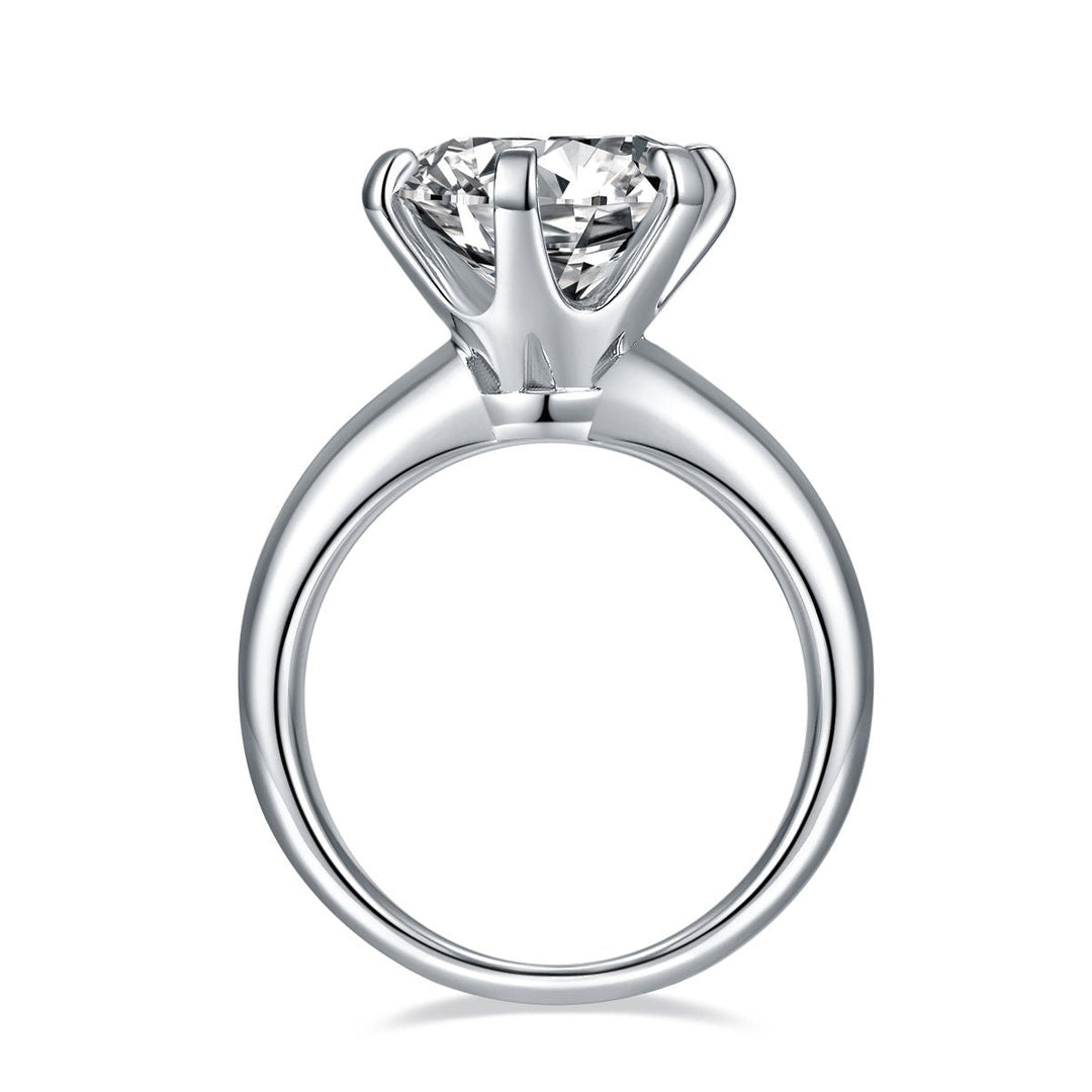 5.0ct Round Cut Solitaire Moissanite Diamond Engagement Ring