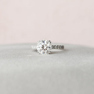 2.0CT Round Hidden Halo Moissanite Diamond Engagement Ring