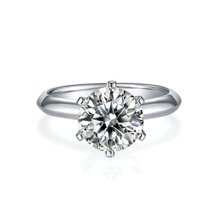 3.0ct Round Cut Solitaire Moissanite Diamond Engagement Ring