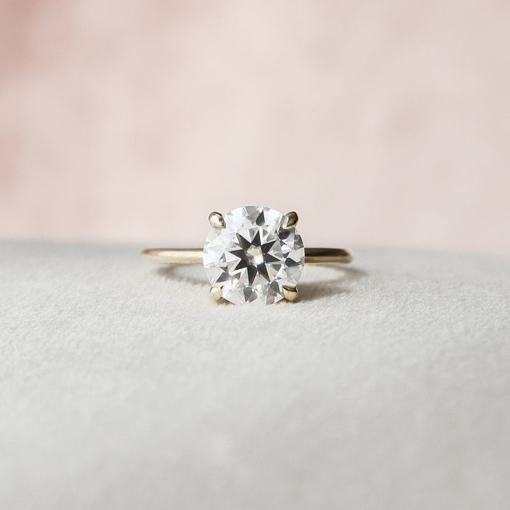 2.0CT Round Hidden Halo Moissanite Solitaire Diamond Engagement Ring
