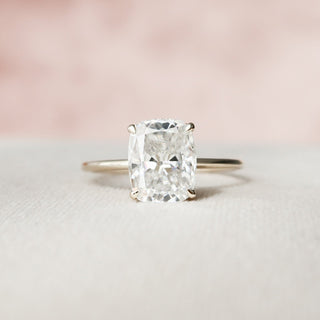 4.0CT Elongated Cushion Moissanite Hidden Halo Diamond Engagement Ring