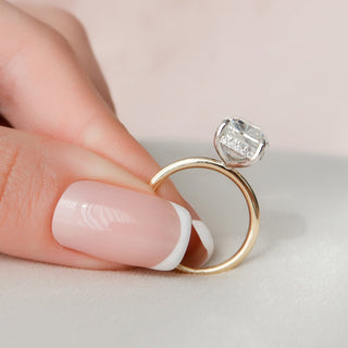 4.0CT Elongated Cushion Moissanite Hidden Halo Diamond Engagement Ring