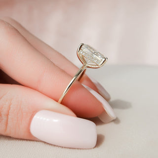  4.50CT Radiant Hidden Halo Moissanite Diamond Engagement Ring