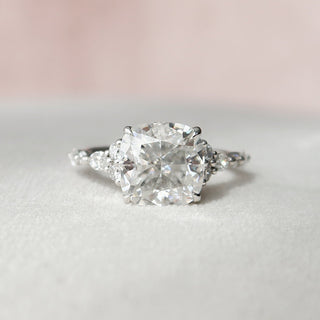 3.50CT Cushion Moissanite Cluster Diamond Engagement Ring