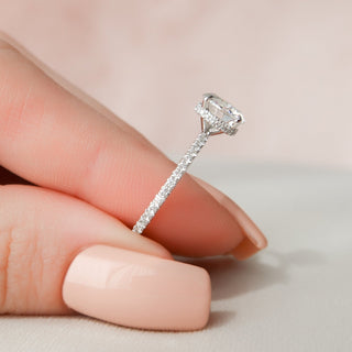 1.50CT Round Hidden Halo Moissanite Pave Diamond Engagement Ring