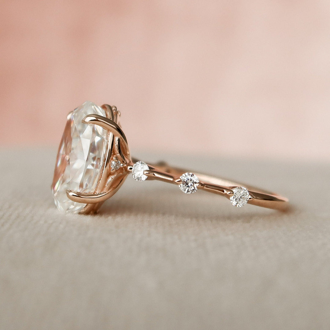 3.0CT Oval Vintage Moissanite Solitaire Diamond Engagement Ring