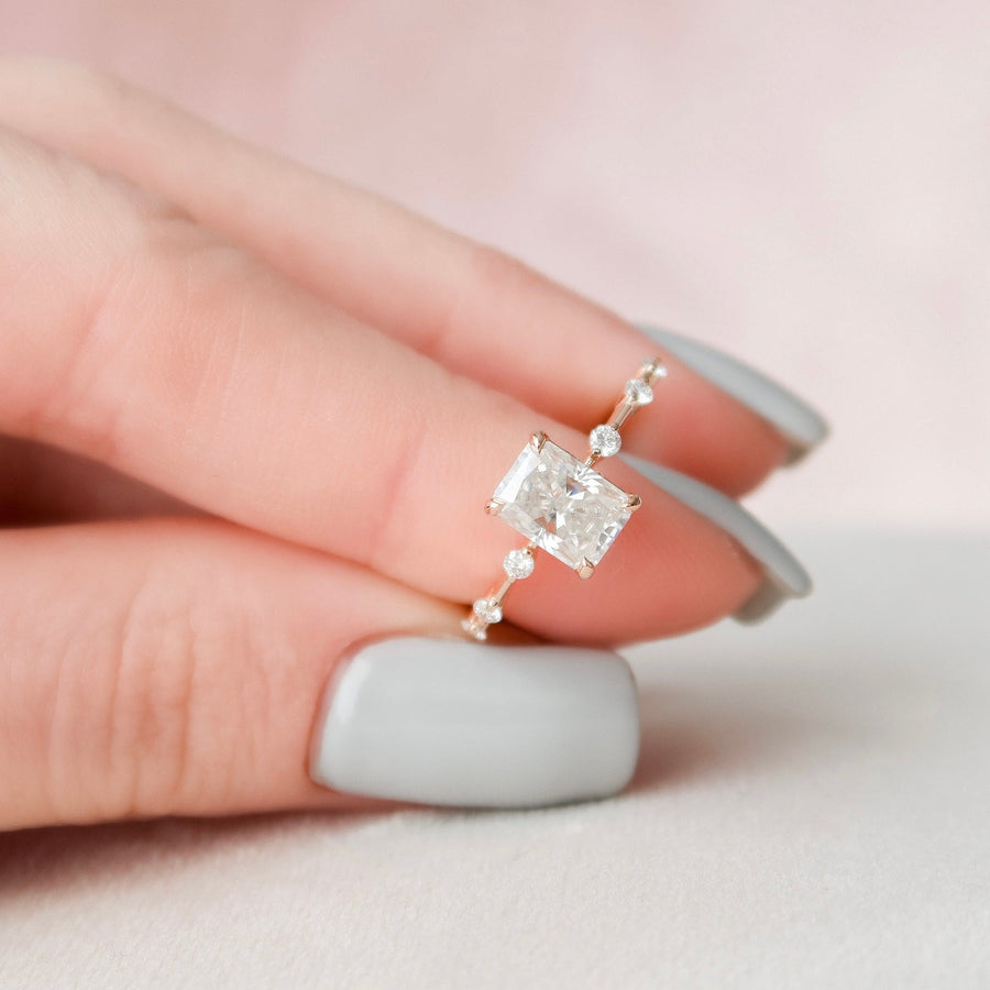 1.50CT Radiant Solitaire Moissanite Diamond Engagement Ring