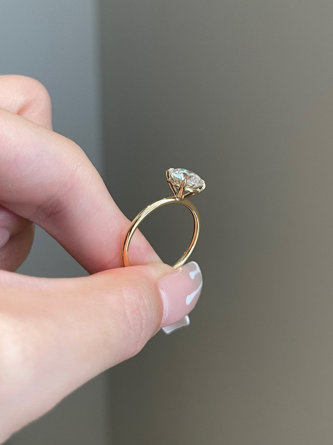 1.75ct Round Cut Solitaire Moissanite Diamond Engagement Ring