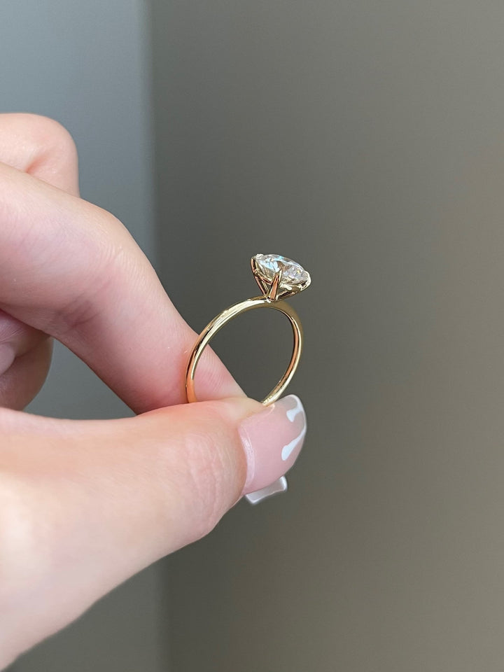 1.75ct Round Cut Solitaire Moissanite Diamond Engagement Ring