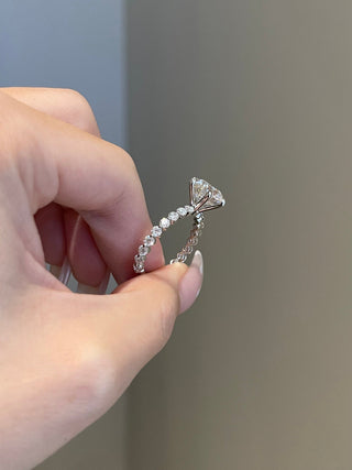 3.50ct Round Cut Pave Moissanite Diamond Engagement Ring