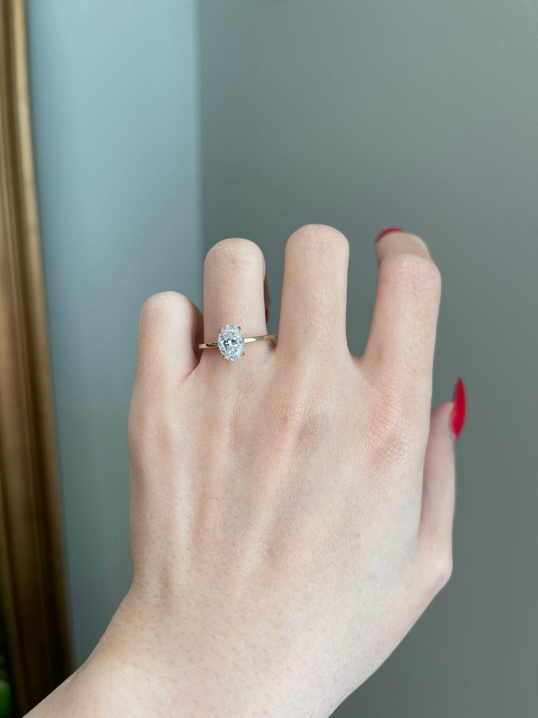 1.50ct Oval Cut Solitaire Moissanite Diamond Engagement Ring