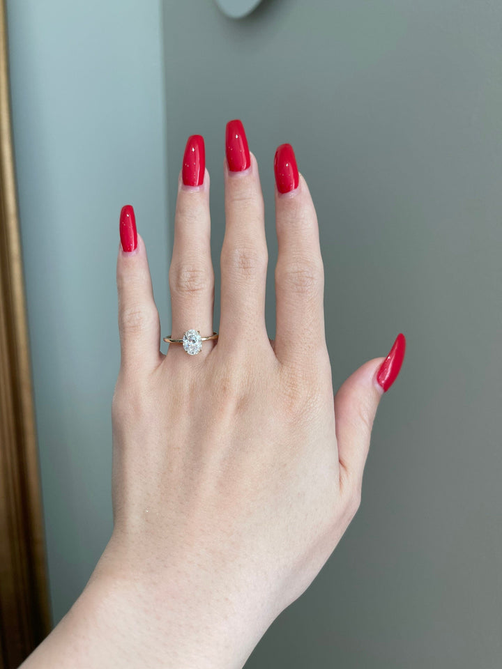 1.50ct Oval Cut Solitaire Moissanite Diamond Engagement Ring