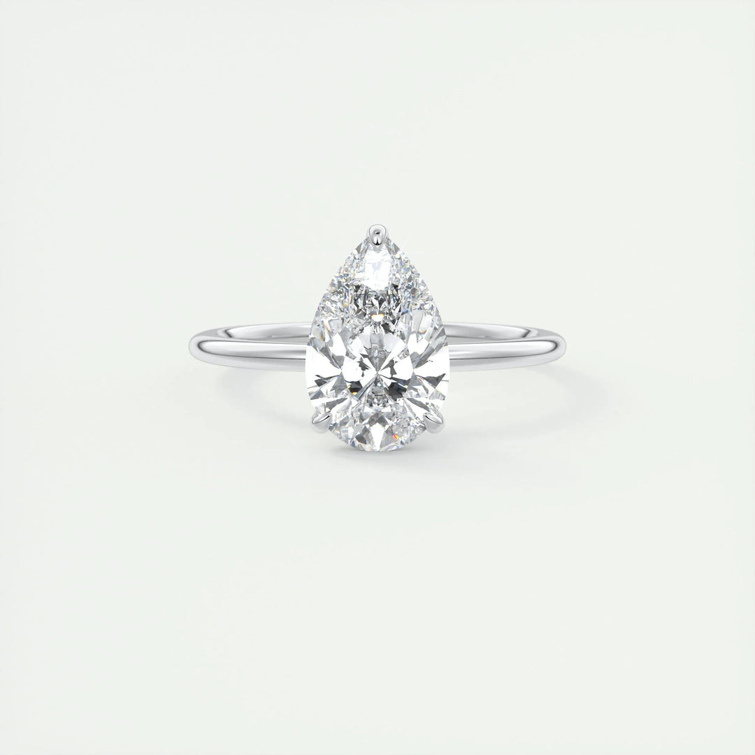 2ct Pear F - VS1 Lab Grown Diamond Solitaire Engagement Ring - Doozy Diamonds